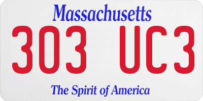 MA license plate 303UC3