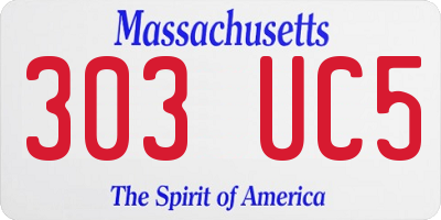 MA license plate 303UC5