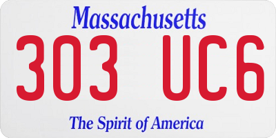 MA license plate 303UC6