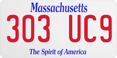 MA license plate 303UC9