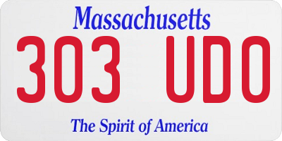 MA license plate 303UD0