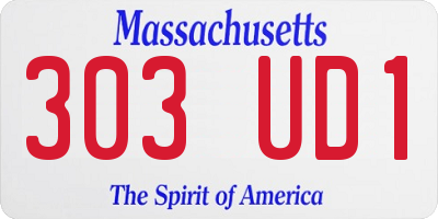 MA license plate 303UD1