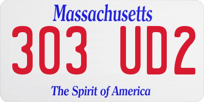 MA license plate 303UD2