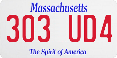 MA license plate 303UD4