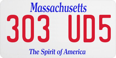 MA license plate 303UD5