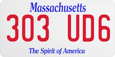 MA license plate 303UD6