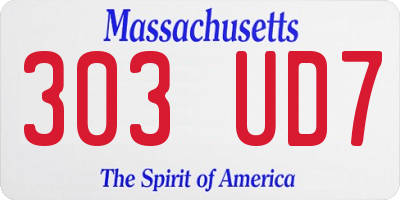 MA license plate 303UD7