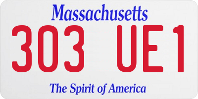 MA license plate 303UE1