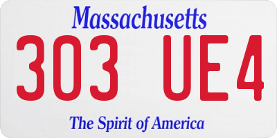 MA license plate 303UE4