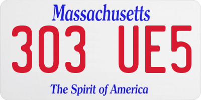 MA license plate 303UE5