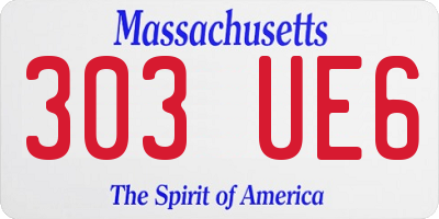 MA license plate 303UE6