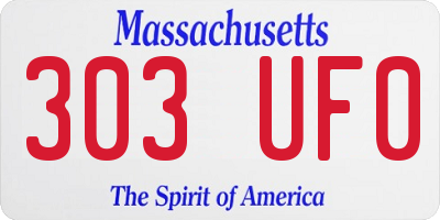 MA license plate 303UF0