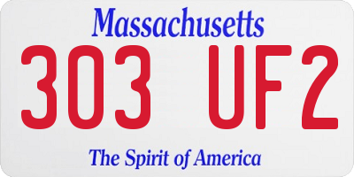 MA license plate 303UF2