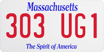 MA license plate 303UG1