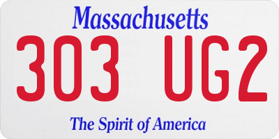 MA license plate 303UG2