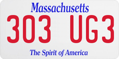 MA license plate 303UG3