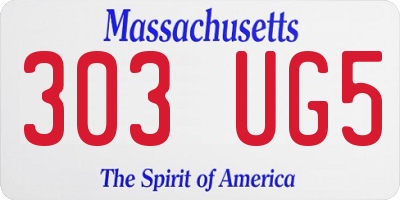 MA license plate 303UG5