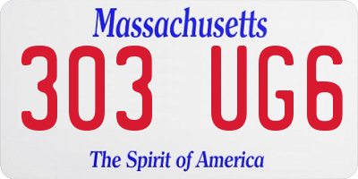 MA license plate 303UG6