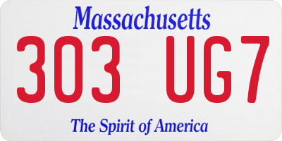 MA license plate 303UG7