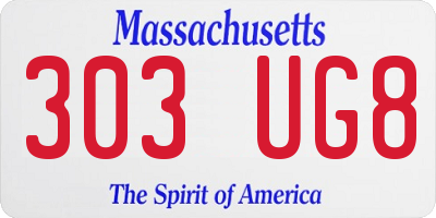 MA license plate 303UG8