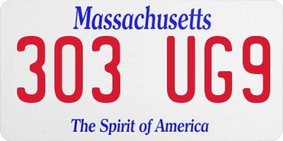 MA license plate 303UG9