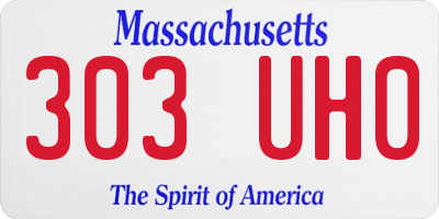 MA license plate 303UH0