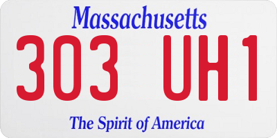 MA license plate 303UH1
