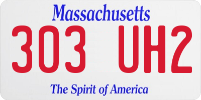 MA license plate 303UH2