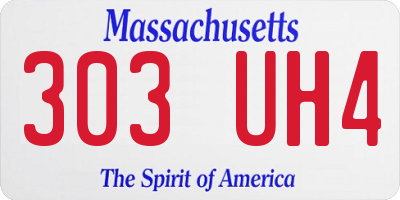 MA license plate 303UH4