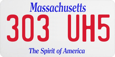 MA license plate 303UH5