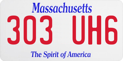 MA license plate 303UH6