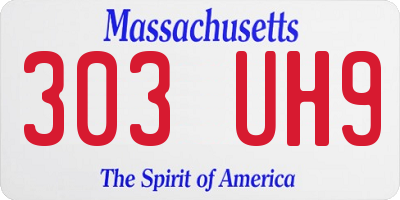 MA license plate 303UH9