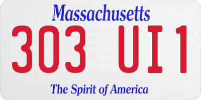 MA license plate 303UI1