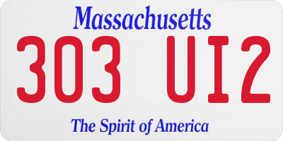 MA license plate 303UI2