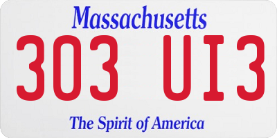 MA license plate 303UI3