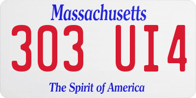 MA license plate 303UI4