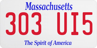 MA license plate 303UI5