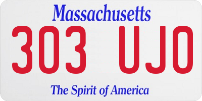 MA license plate 303UJ0