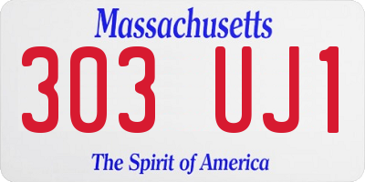 MA license plate 303UJ1
