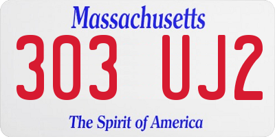 MA license plate 303UJ2