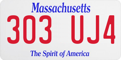MA license plate 303UJ4