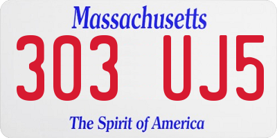 MA license plate 303UJ5