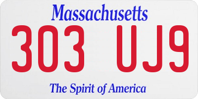 MA license plate 303UJ9