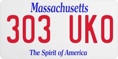 MA license plate 303UK0