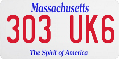 MA license plate 303UK6