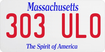 MA license plate 303UL0