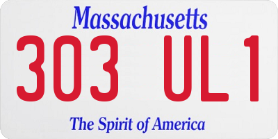 MA license plate 303UL1
