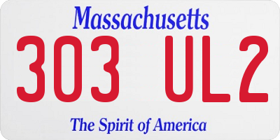 MA license plate 303UL2