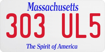 MA license plate 303UL5