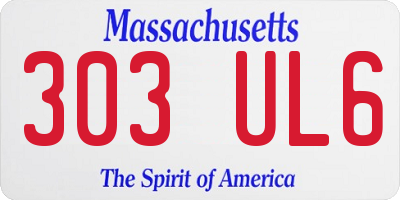 MA license plate 303UL6